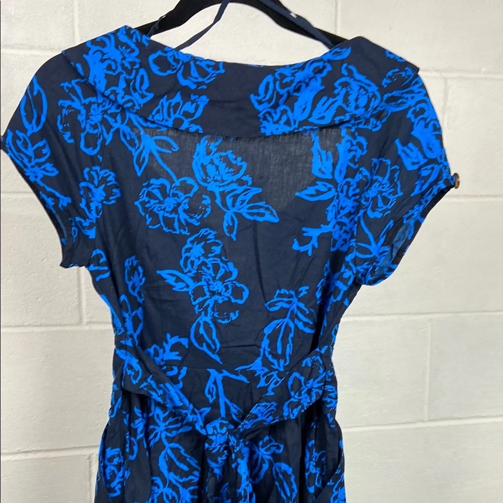 $128 NWT Free People A Thing Called Love Mini Dress Size‎ 6 Navy Combo Boho 90s